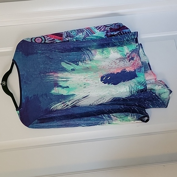 PATAERIO Watercolor Tie dye Slant Hemline Shirt Large preowned - Picture 9 of 11